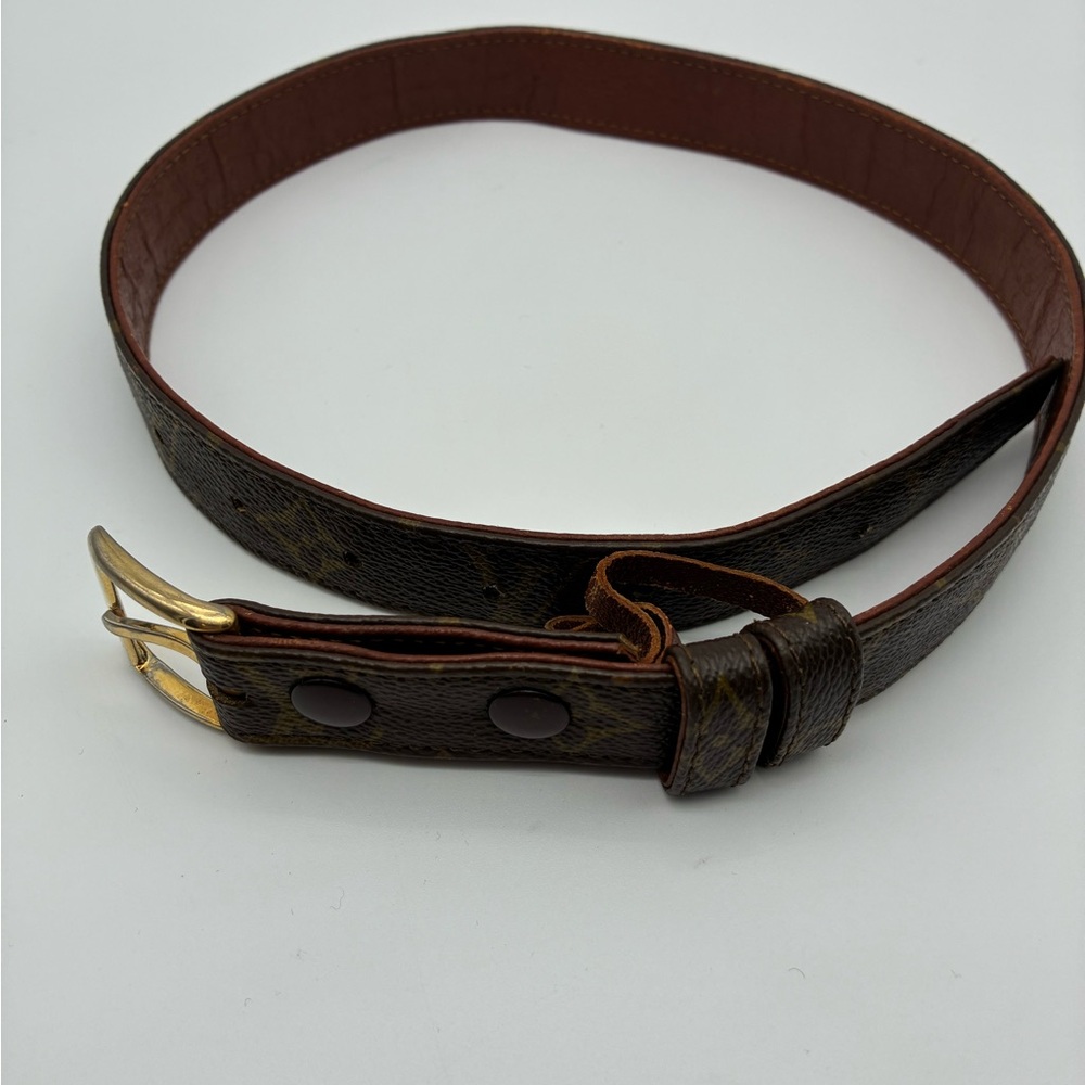LOUIS VUITTON MONOGRAM VINTAGE BUCKLE BELT - Picture 2 of 16